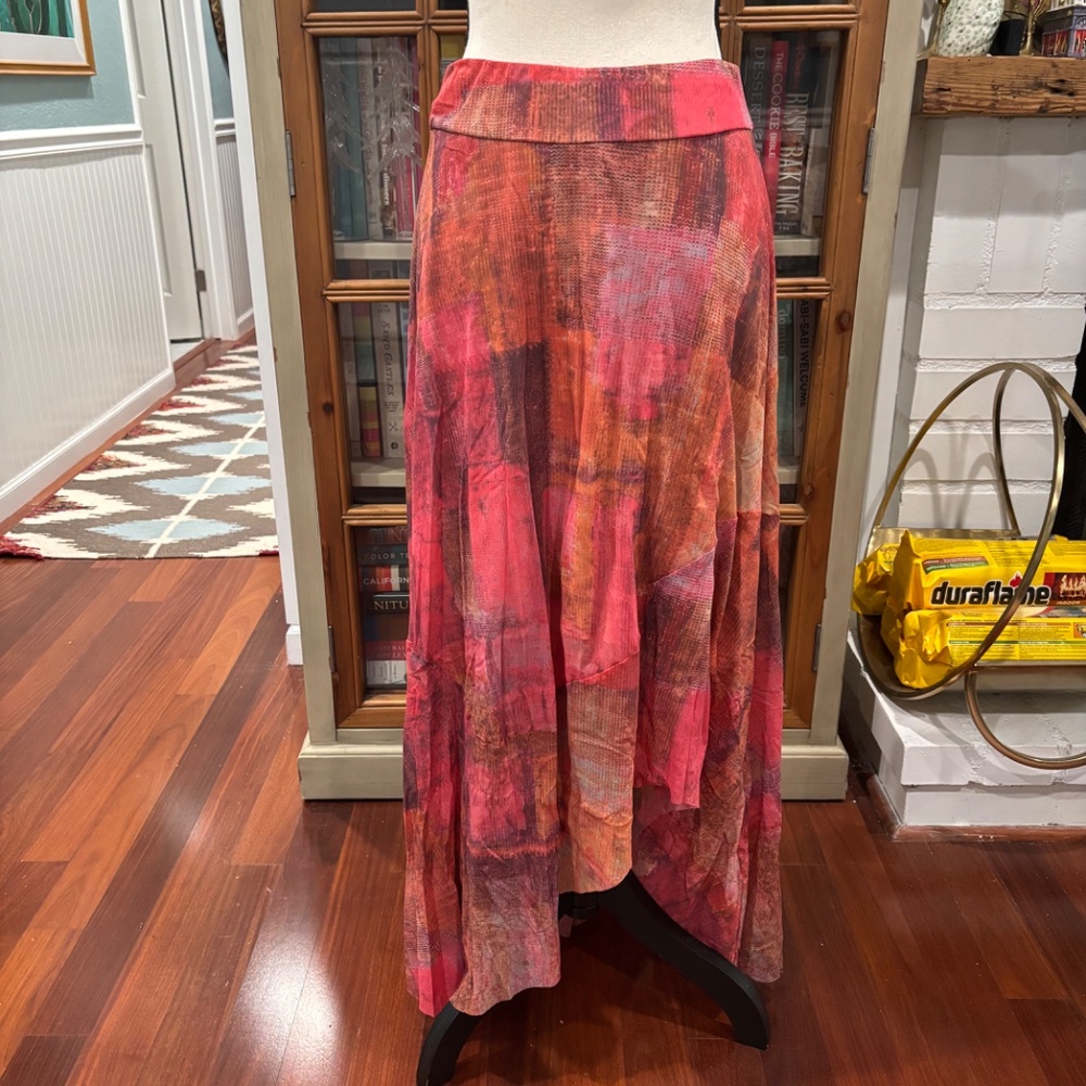 Anthropologie x Weston Fallen Sun Handkerchief Maxi Skirt, Size Medium - Picture 2 of 10